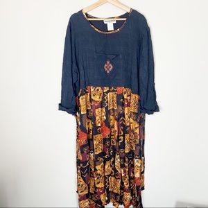 Another Thyme Vintage 90's Novelty Print Maxi Dress